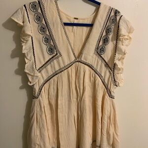 Free People Embroidered Tunic Top